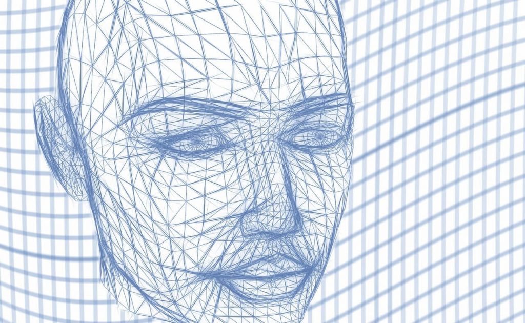 A 3d render of a human face